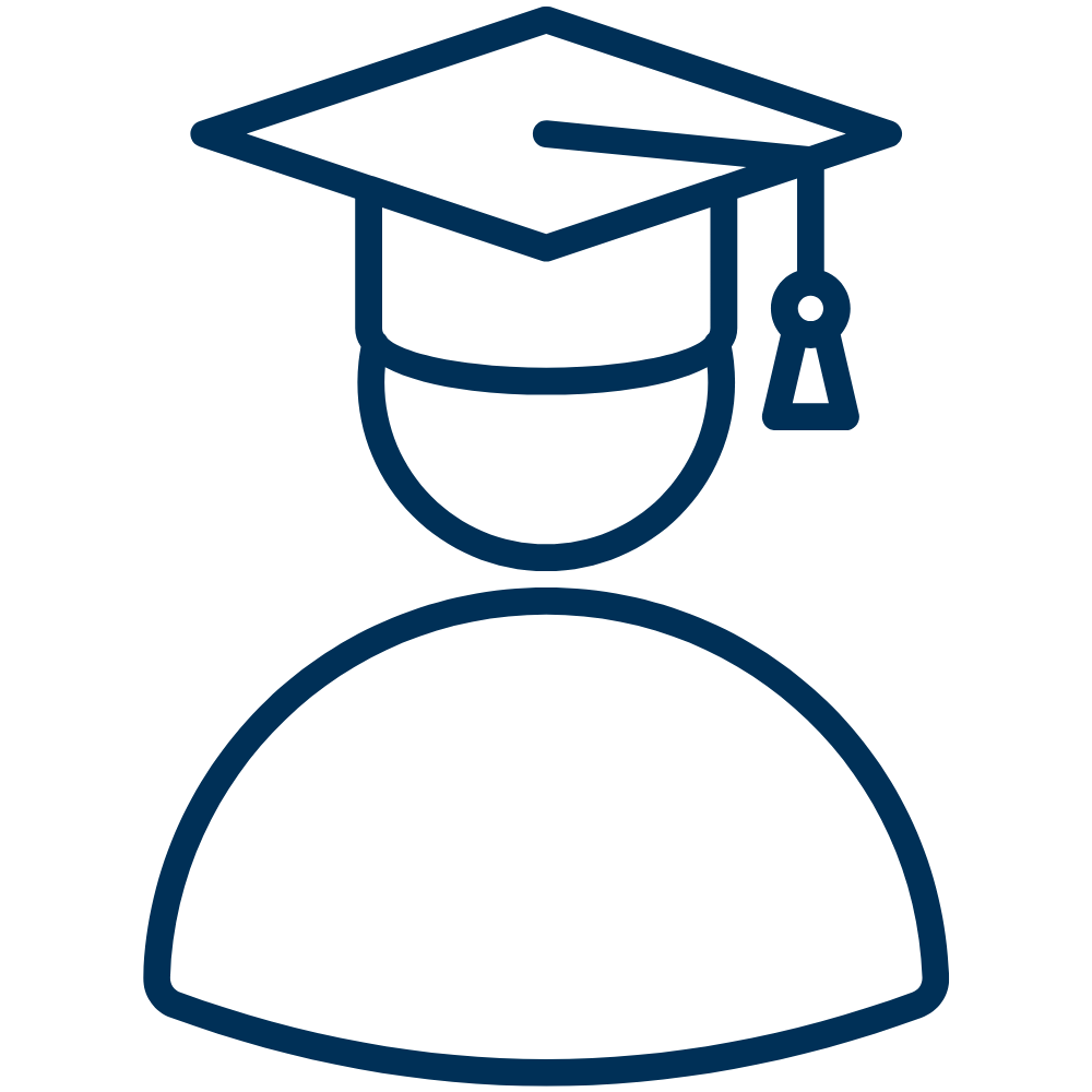 Icon of student in graduation cap
